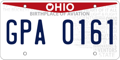OH license plate GPA0161