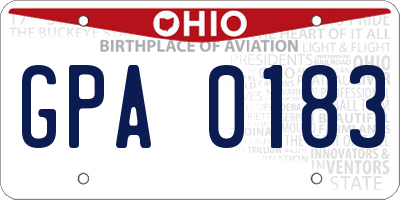OH license plate GPA0183