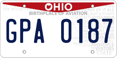 OH license plate GPA0187