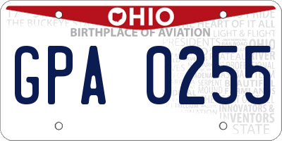 OH license plate GPA0255