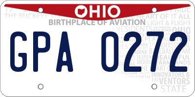 OH license plate GPA0272
