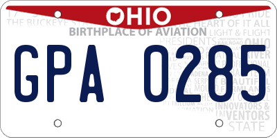 OH license plate GPA0285