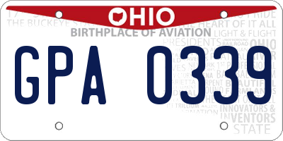 OH license plate GPA0339