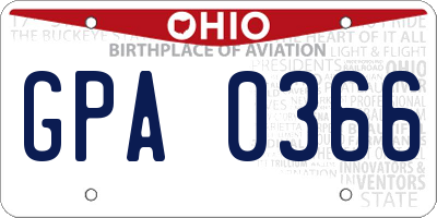 OH license plate GPA0366