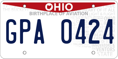 OH license plate GPA0424