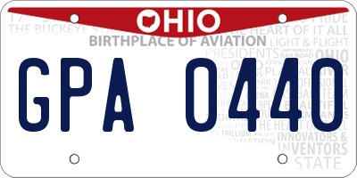 OH license plate GPA0440