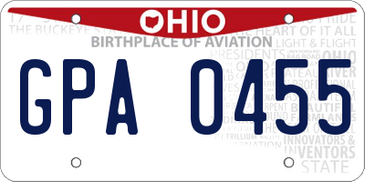 OH license plate GPA0455