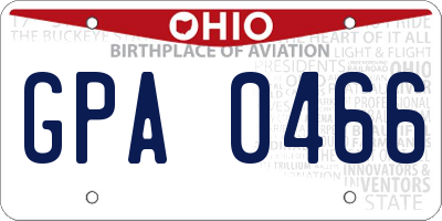 OH license plate GPA0466