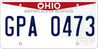 OH license plate GPA0473