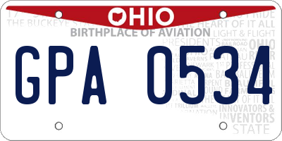 OH license plate GPA0534
