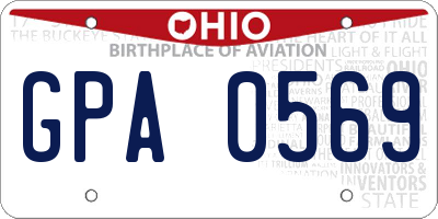 OH license plate GPA0569
