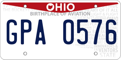 OH license plate GPA0576