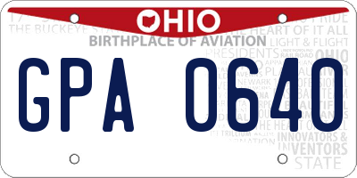 OH license plate GPA0640