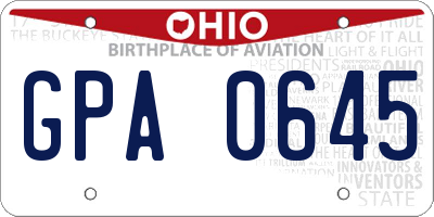 OH license plate GPA0645