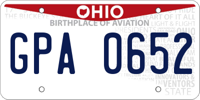 OH license plate GPA0652