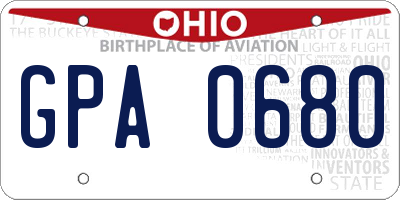 OH license plate GPA0680