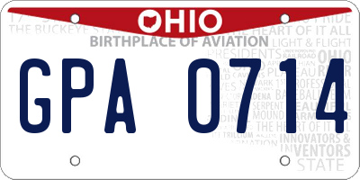 OH license plate GPA0714