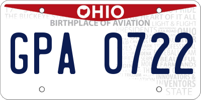 OH license plate GPA0722