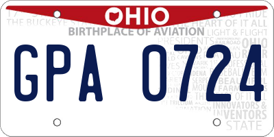 OH license plate GPA0724