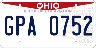 OH license plate GPA0752