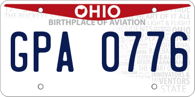 OH license plate GPA0776