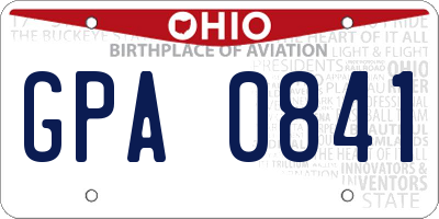 OH license plate GPA0841