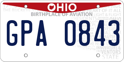 OH license plate GPA0843