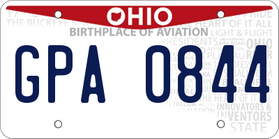 OH license plate GPA0844