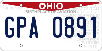 OH license plate GPA0891
