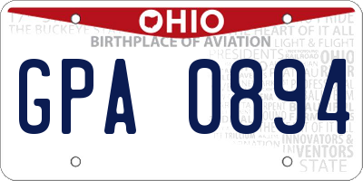 OH license plate GPA0894