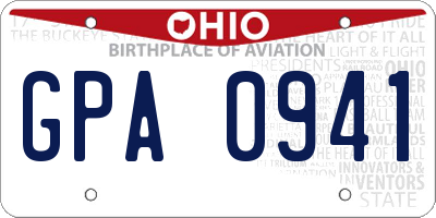 OH license plate GPA0941