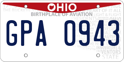 OH license plate GPA0943