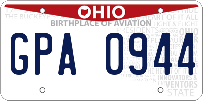 OH license plate GPA0944