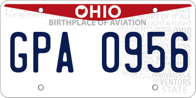 OH license plate GPA0956
