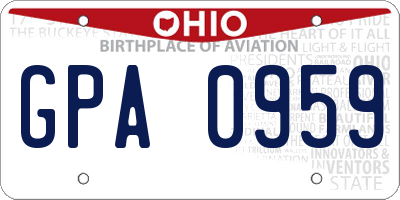 OH license plate GPA0959