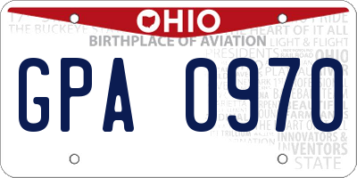 OH license plate GPA0970