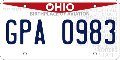 OH license plate GPA0983