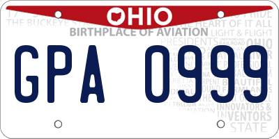 OH license plate GPA0999