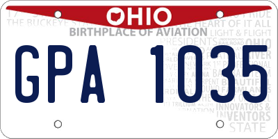 OH license plate GPA1035
