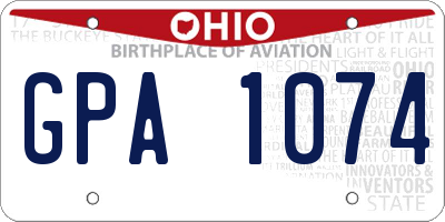 OH license plate GPA1074