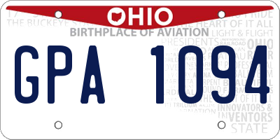 OH license plate GPA1094