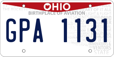 OH license plate GPA1131