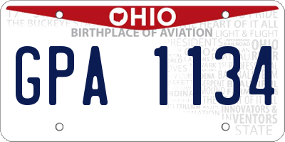 OH license plate GPA1134