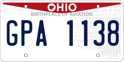 OH license plate GPA1138