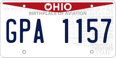 OH license plate GPA1157