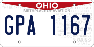 OH license plate GPA1167