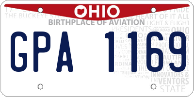 OH license plate GPA1169