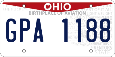 OH license plate GPA1188