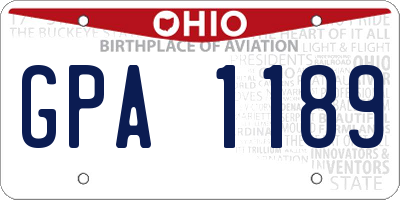 OH license plate GPA1189