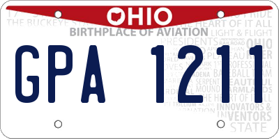 OH license plate GPA1211